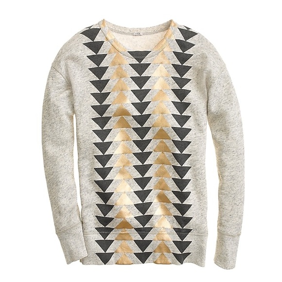 J. Crew Vintage Sweatshirt in Metallic Triangles - Picture 1 of 8
